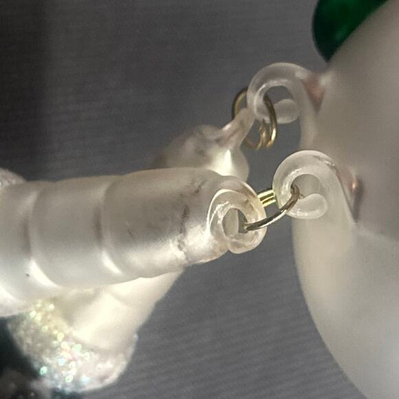 Thomas Pacconi Blown Glass Snowman Ornament 6” Hand Painted Dangle Leg Christmas - Picture 13 of 16